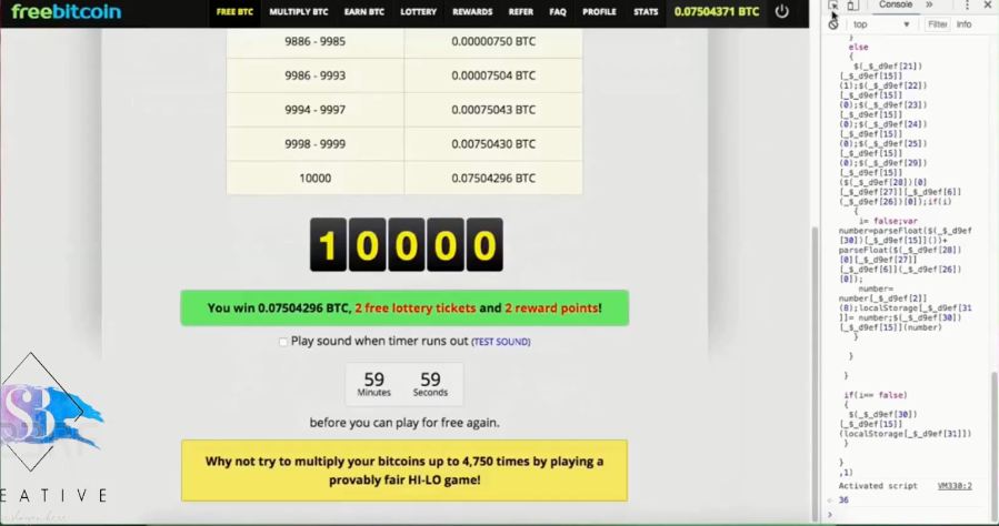 free bitcoin script roll 10000-txt